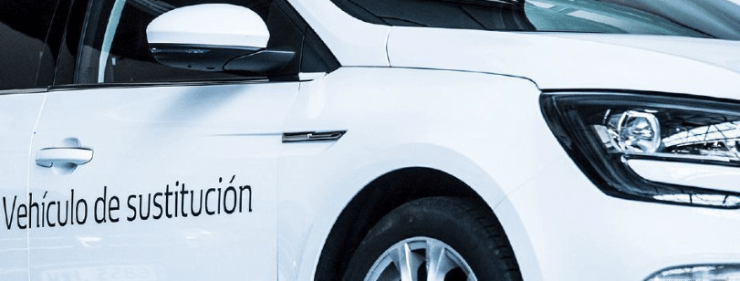 Coche de sustitución blanco de Reparación de coches Pedralba, vehículo de cortesía para clientes.